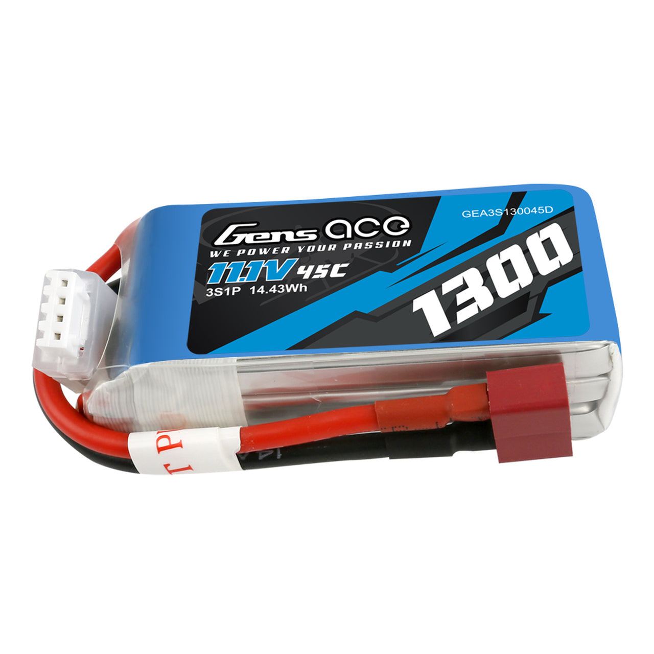 GENS ACE 1300mAh 11.1V 45C Lipo Battery Soft Case - GEA3S130045D