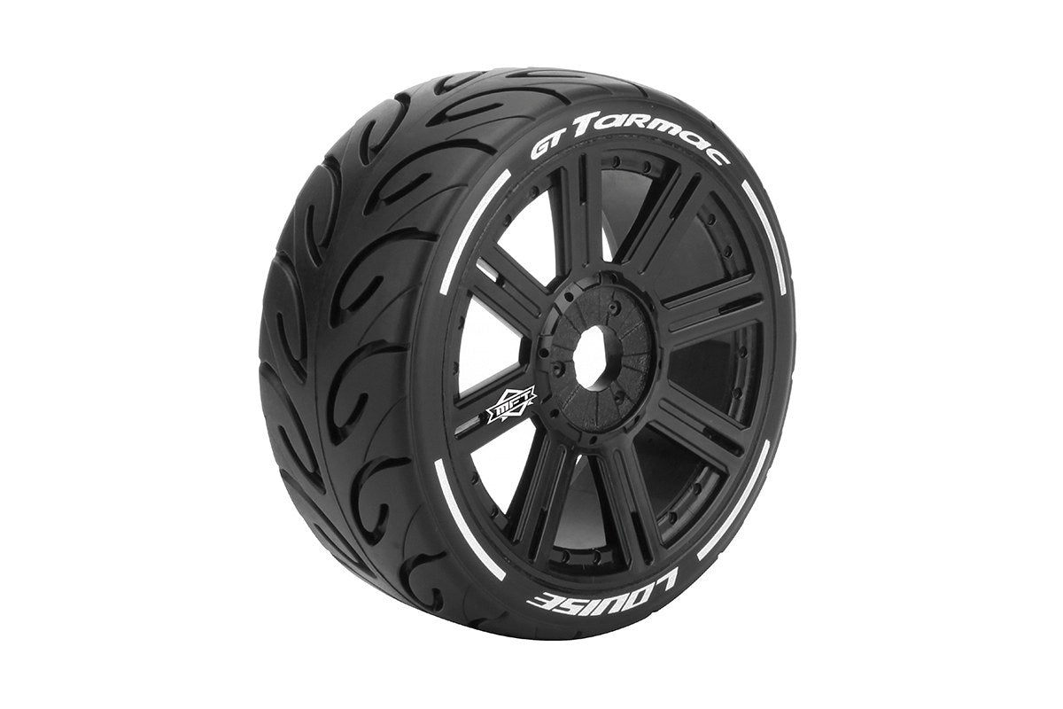 LOUISE GT-TARMAC 1:8 Onroad Super Soft Tyre on Black Wheel 2pcs - LT3285VB
