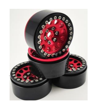 RCT 1.9in Aluminium Beadlock Wheels Red 4pcs - RCTCW01914A