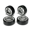 TEAM MAGIC Drift Tyre on Flat Silver Spoke Wheel 4pck - TM503302FS
