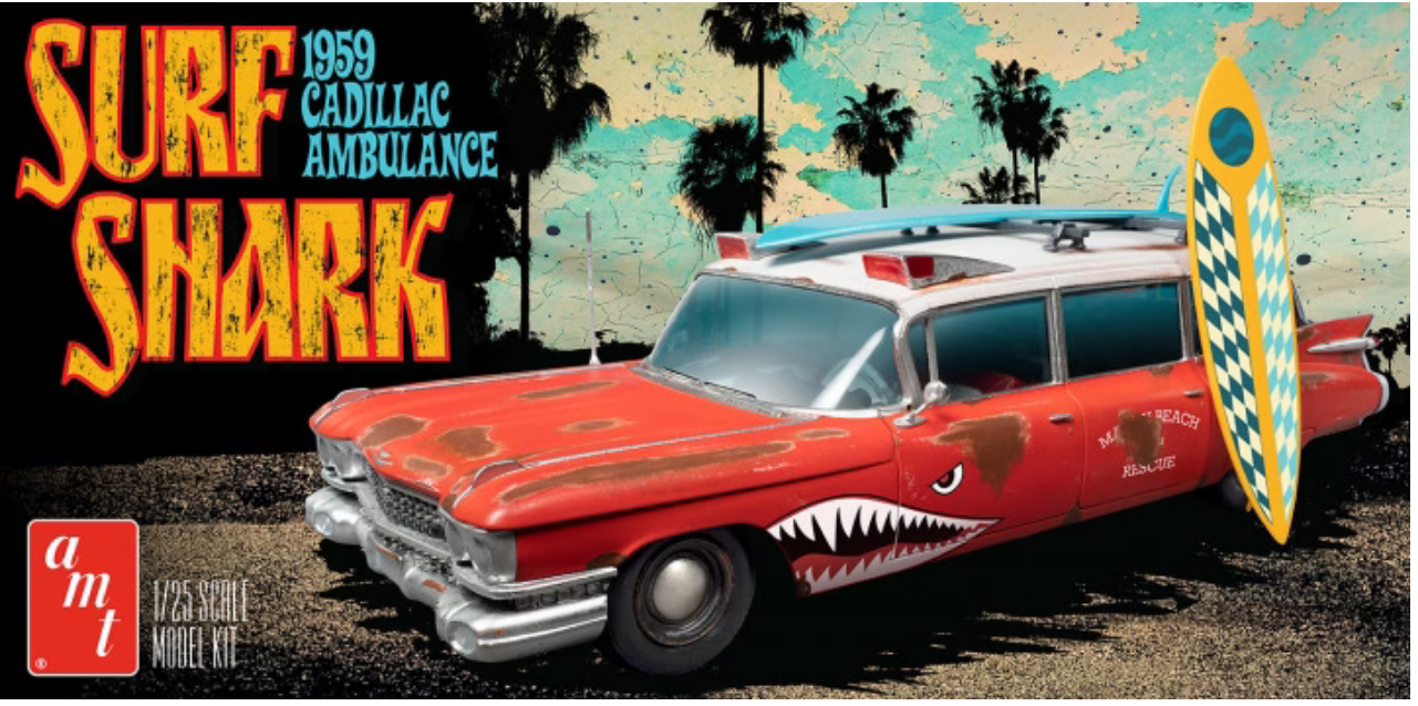 AMT 1959 Cadillac Ambulance Surf Shark 1:25 - AMT1242