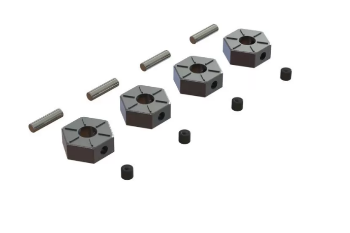 ARRMA 12mm Wheel Hexes Metal w/ Pins 4pcs/ea AR310816 - ARAC9473