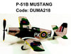 DUMAS P-51B Mustang Rubber Band Plane Walnut Scale 17.5in Wingspan - DUMA218
