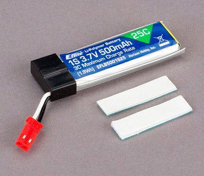 E-FLITE 500mAh 3.7V 25C LiPo Battery w/ Red JST - EFLB5001S25