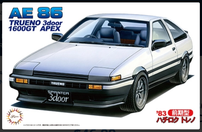 FUJIMI Toyota AE86 Trueno "Early Type" 1983 1:24 - FUJ04642