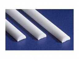 EVERGREEN 1.5x350mm Styrene Half Round Rod White 5pcs - EG241