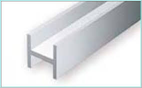 EVERGREEN 4.8x350mm Styrene H-Beam White 3pcs - EG286