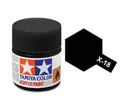 TAMIYA X-18 Black Semi-Gloss Mini Acrylic 10ml - T81518