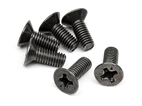 HPI 3x8mm Phillips Drive Countersunk Head Screws 6pcs - HPI-Z526