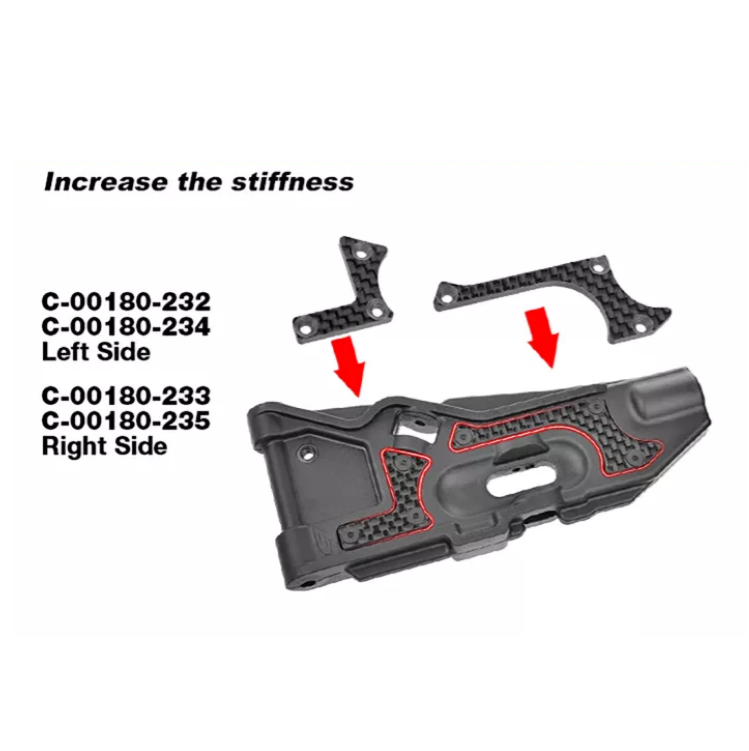 TEAM CORALLY Long Fr Low Suspension Arm 1pc - C-00180-100-2