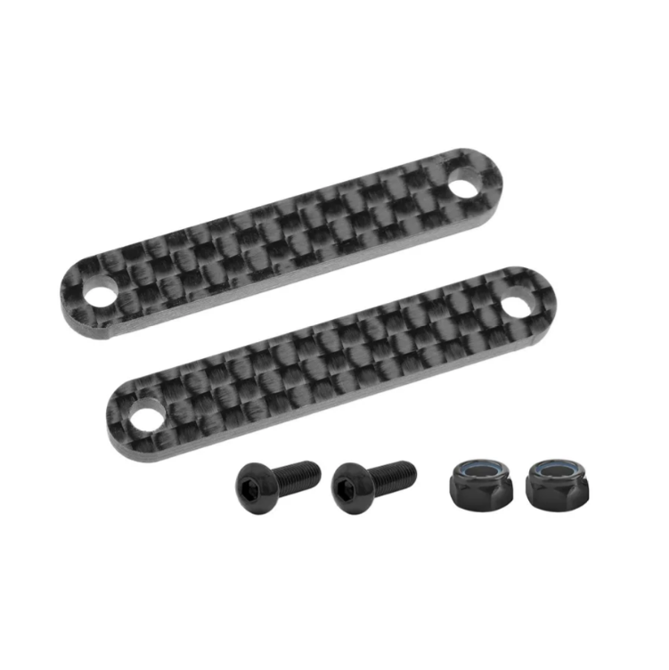 TEAM CORALLY 2.5mm Front Chassis Brace Stiffener Carbon Fibre 2pc - C-00180-254