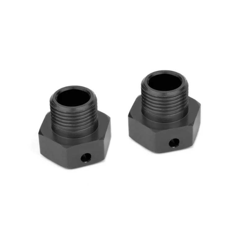 TEAM CORALLY 17mm Wheel Hex Adaptors Black Aluminium 2pcs - C-00180-329-B