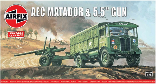 AIRFIX AEC Matador & 5.5in Gun 1:76 - A01314V