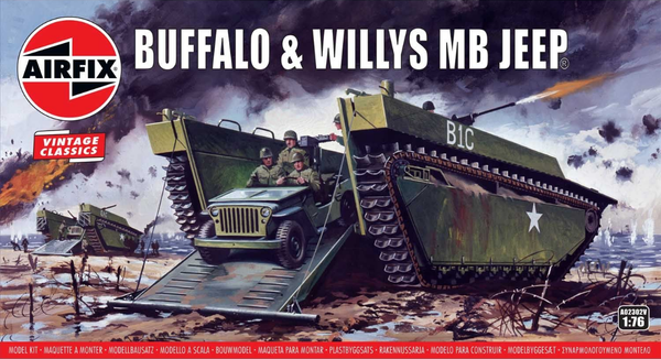 AIRFIX Buffalo Landing Vehicle & Willys MB Jeep 1:76 - A02302V