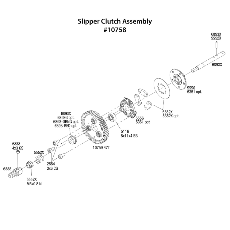 TRAXXAS Slipper Clutch Assembly Drop-In suit Mini Maxx Req. 10757 &10762 - 10758