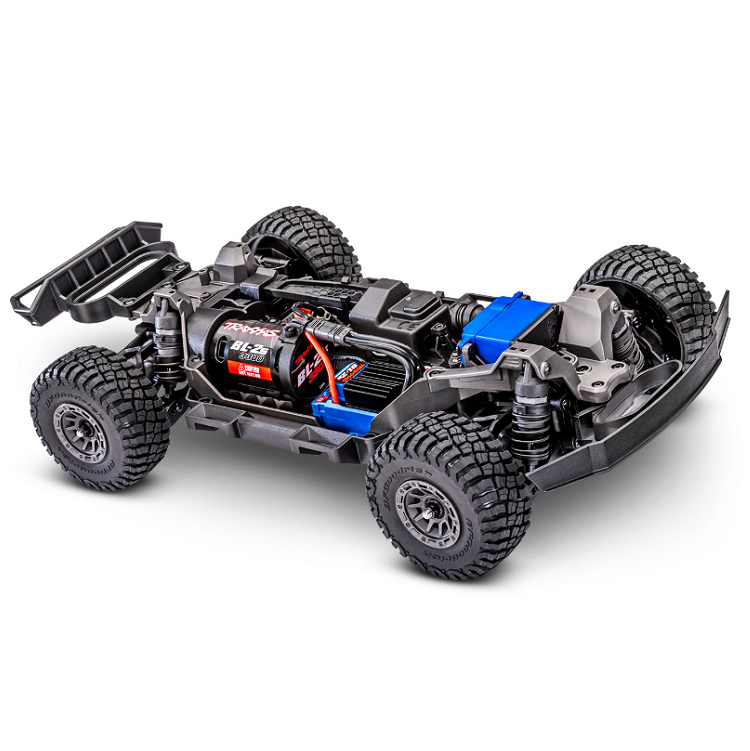 TRAXXAS Mini Slash Yellow BL-2S chassis detail - 108164-1YLW