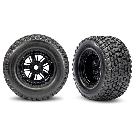 TRAXXAS Rr Gravix Tyres on Black Funco Wheels suit Sand Car 2pcs - 10947