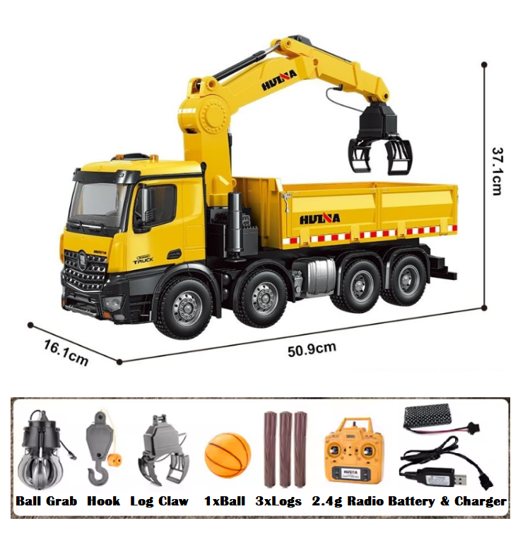 HUINA 1:14 Dump Truck with Arm Loader w/ Radio, Battery and Charger - HN1538