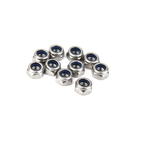 RCT M3 Nylon Lock Nut Silver 10pcs - RCTLN01022