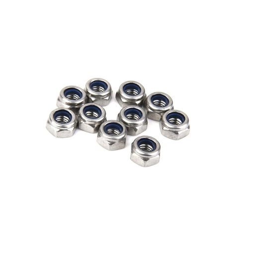 RCT M3 Nylon Lock Nut Silver 10pcs - RCTLN01022