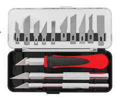 DELTA Hobby Knife Set w/ Carry Case 3x Handles & 13x Blades - DL21002