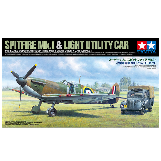 TAMIYA Supermarine Spitfire Mk.I w/ 10HP Light Utility Car 1:48 - 25211