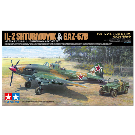 TAMIYA Ilyushin IL-2 Shturmovik w/ GAZ-67B Soviet Field Car 1:48 - 25212