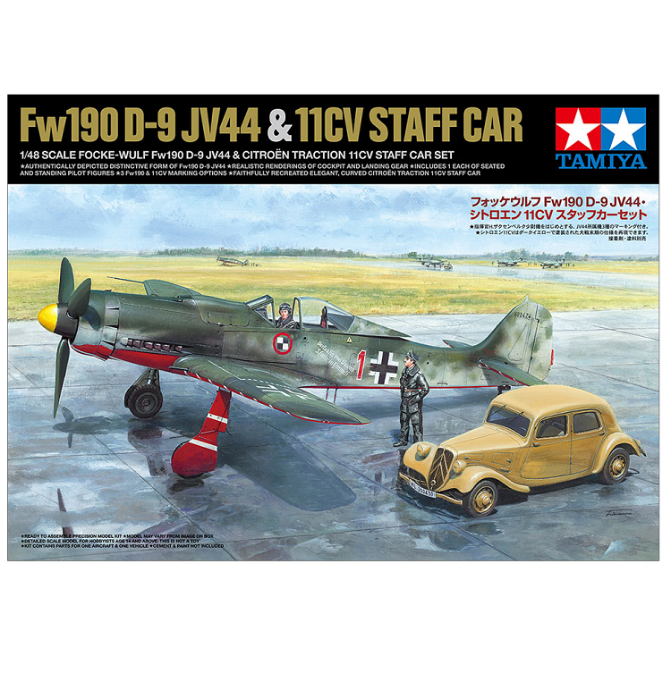 TAMIYA Focke-Wulf FW190 D-9 JV44 w/ Citroen Traction 11CV Staff Car 1:48 - 25213