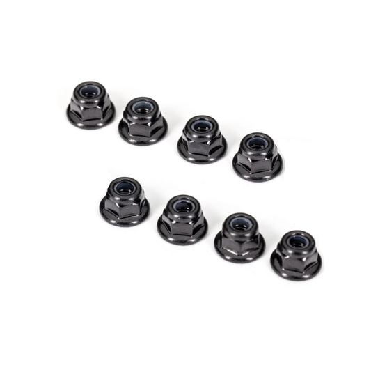 TRAXXAS 3mm Flanged Nyloc Black Nuts 8pcs - 2744X