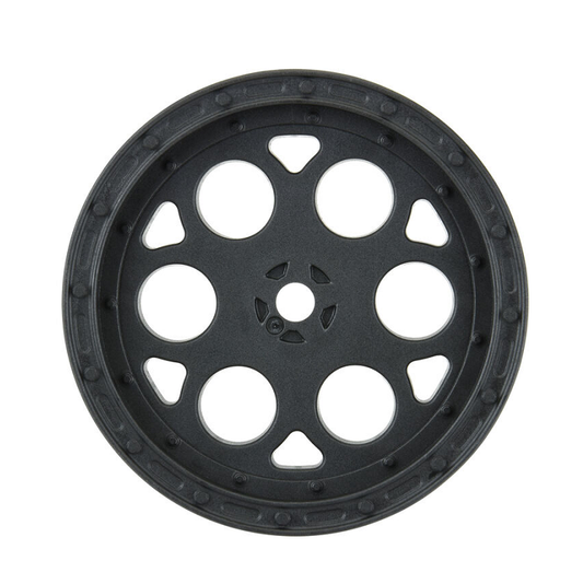 PROLINE SHOWTIME Rr 2.2in 1:10 Sprint Car Wheels Black w/ Opt. Covers 2pcs/ea - PRO278303