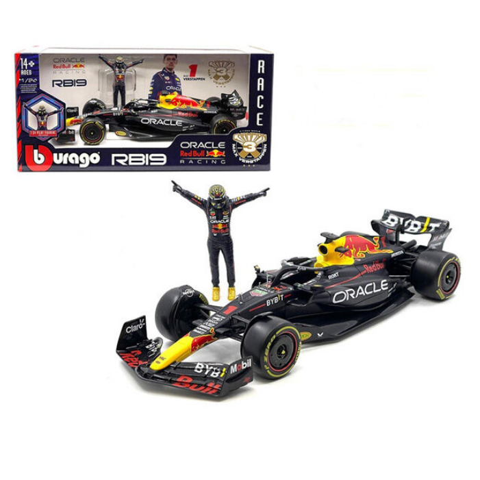 BBURAGO F1 2023 Red Bull Racing RB19 #1 Verstappen w/ Driver Figurine 1:24 - 28036