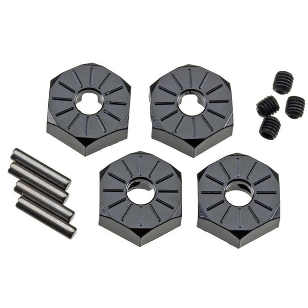 AXIAL 12mm Thin Black Aluminium Wheel Hexes w/ Pins 4set AX30427 - AXIC3042