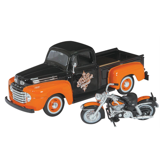 MAISTO 1948 Ford F-1 Pickup & 1958 Harley Davidson FLH Duo Glide 1:24 - 32180