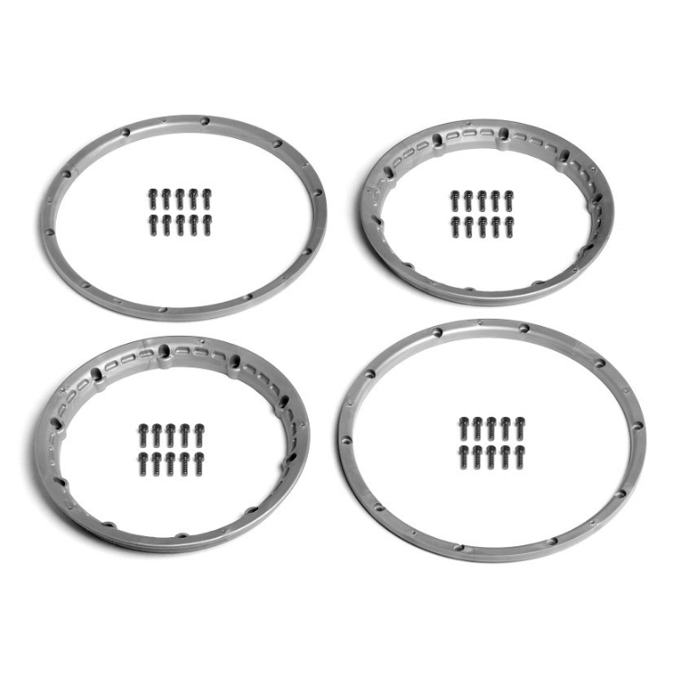 HPI HD Beadlock Rings Silver Fr & Rr w/ Hardware 2pcsea - HPI-3272