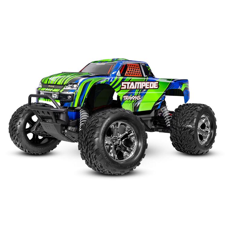 TRAXXAS STAMPEDE 2wd Monster Truck Green w/ Battery & USB-C Charger - 36254-8GRN