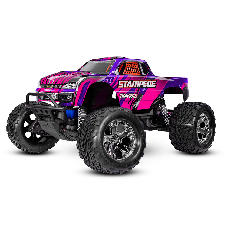 TRAXXAS STAMPEDE 2wd Monster Truck Pink w/ Battery & USB-C Charger - 36254-8PINK