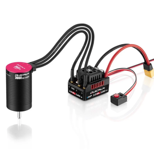 HOBBYWING Quicrun Combo 3250kv 3652SL G2 Motor & 10BL120 G2 ESC Sensorless - HW38030207
