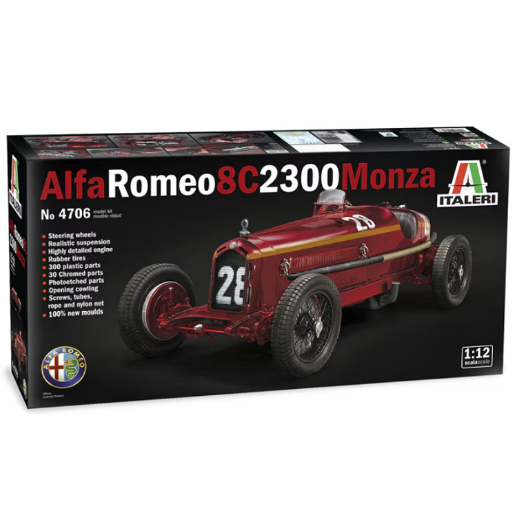 ITALERI Alfa Romeo 8C 2300 Monza Tazio Nuvolari 1:12 - 4706S