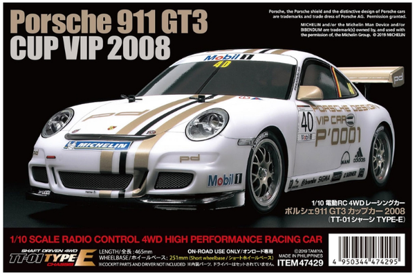TAMIYA Porsche 911 GT3 Cup 2008 TT-01E Kit 1:10 NO ESC - 47429A
