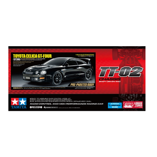 TAMIYA Toyota Celica GT-Four (ST205) TT-02 Black Painted Kit 1:10 - 47510