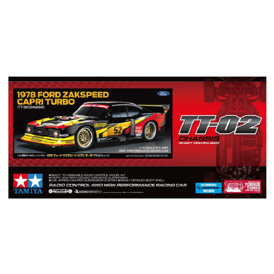 TAMIYA 1978 Ford Zakspeed Capri Turbo TT-02 1:10 Kit - 47526