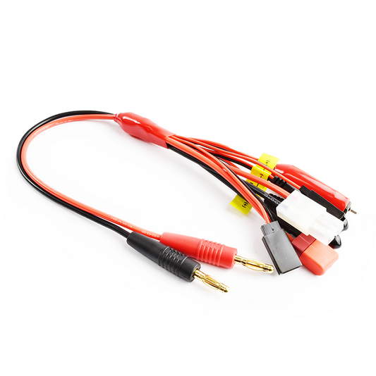 TORNADO 4mm Bullets Plug to Glow Driver/ Tamiya/ Deans/ JR &amp; Futaba TX+RX 16AWG 30cm Silicone Wire - TRC-5006B