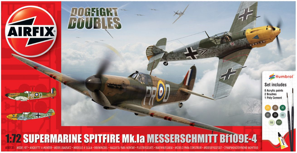 AIRFIX Spitfire Mk.1a & Messerschmitt BF109E-4 Dogfight Double Gift Set 1:72 - A50135