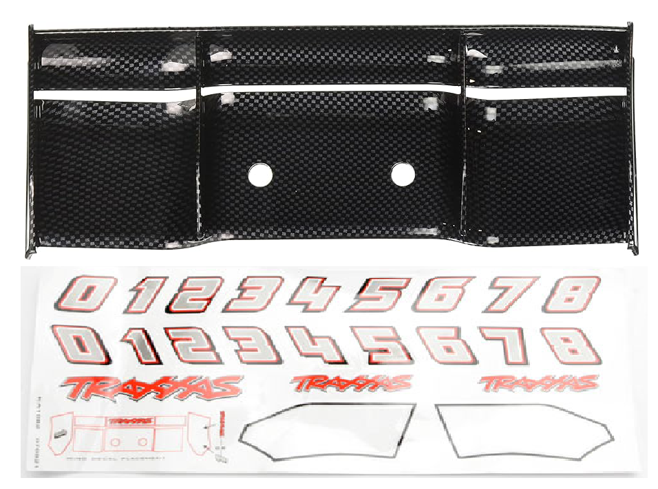 Traxxas 7122G 1/16 Exo-Carbon Wing For E-Revo - Factory Part, Carbon Fiber Look, Perfect Fit