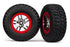 TRAXXAS SCT BFG Mud T/A KM2 Tyres on Split Spoke Chrome Wheel w/ Red Beadlock 2pcs - 5877A