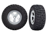 TRAXXAS SCT Kumho Tyres on Satin Chrome Beadlock Style Wheels 2pcs - 5880X