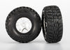 TRAXXAS Kumho Off-Road Tyres on Split Spoke Satin Chrome Wheels w/ Black Beadlock 14mm 2pcs - 5976R