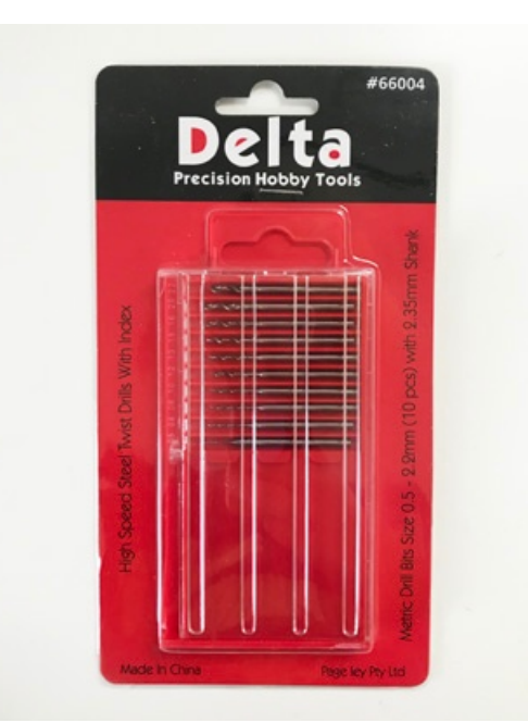 DELTA High Speed Steel Metric Drill Bits 0.5-2.2mm Shanked 10pcs - DL66004