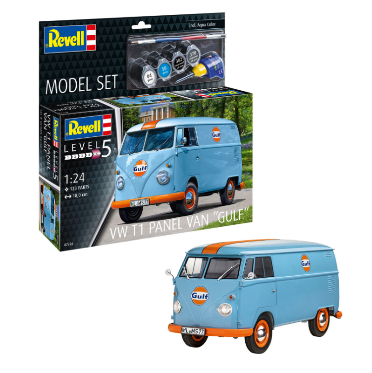 REVELL VW T1 Panel Van Gulf Decoration Starter Set 1:24 - 67726