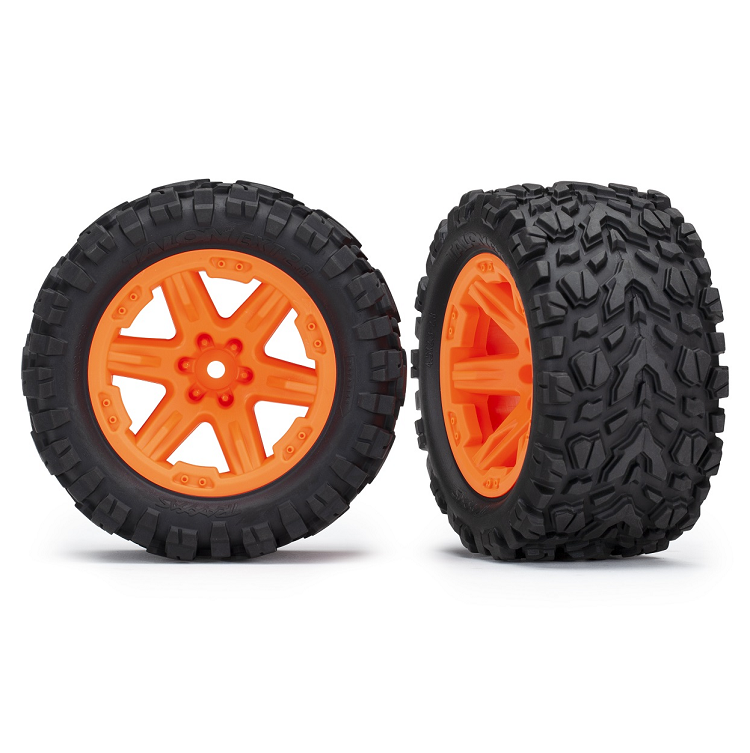 TRAXXAS Talon EXT 2.8in Tyres on Orange RXT Wheels 2pcs - 6773A